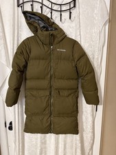 Columbia Youth Size 10/12 Mid Down Long Jacket Olive Omni Heat