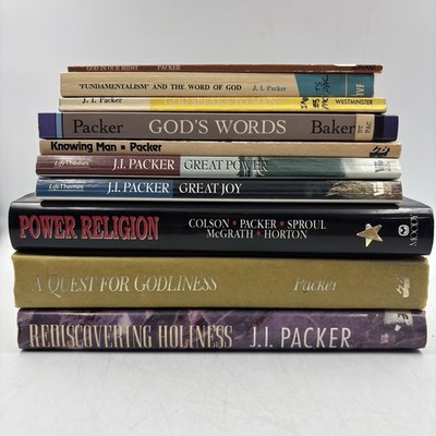 Lot of 10 J I Packer: Great Joy/Great Power/God's Word/Quest For Godliness HC/PB