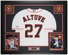 Jose Altuve Autographed & Framed White Houston Jersey Auto JSA COA