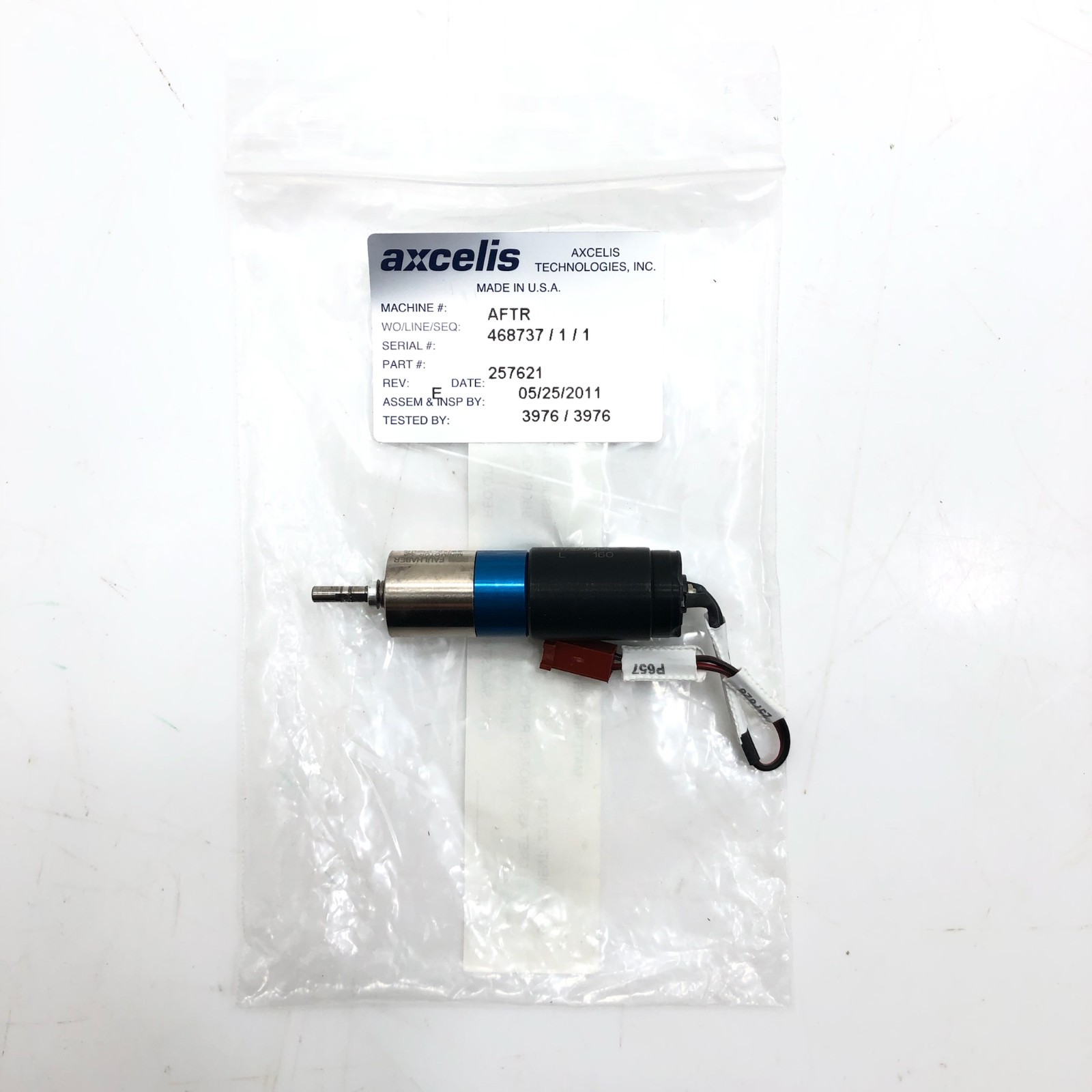 Axcelis 257621 Right EXT/RET Extend Retract Mini Motor for Gemini 3-Axis Robot