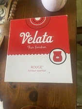 Velata Fun Fondue Rouge Glossy Red Fondue Warmer Set Base & Silicone Dish New