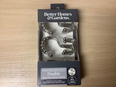 BETTER HOMES & GARDENS 12-Pack  Chrome Double Easy Glide Shower Hooks