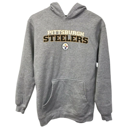 VETEMENTS Pittsburg Stealers Felpa con Cappuccio Donna Media 8 10 Grigio Reebok Team Apparel