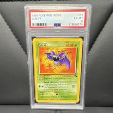 Pokémon Zubat 57/62 Fossil Regular Common Unlimited PSA 6 English 1999 Card