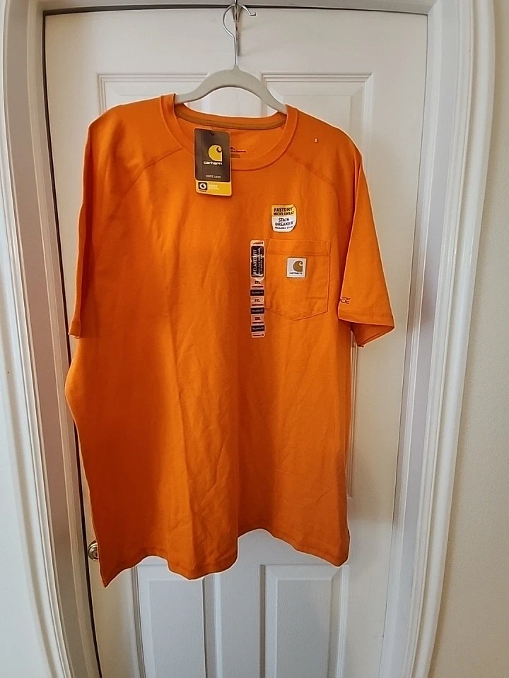 Camiseta Carhartt 2XL Force Enhanced NEÓN Naranja FAST DRY STAIN BREAKER SS NUEVA CON ETIQUETAS Foto 2 de 4