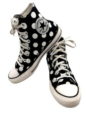 Converse Womens Black White Polka Dot High To...