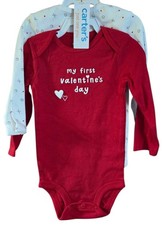 Carter's Baby Girl "My First Valentine's Day" Bodysuits Set Size 12 Months