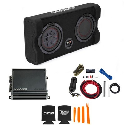 Kicker Comp RT 8'' Sub + Amp + Wire Kit Enclosure Package