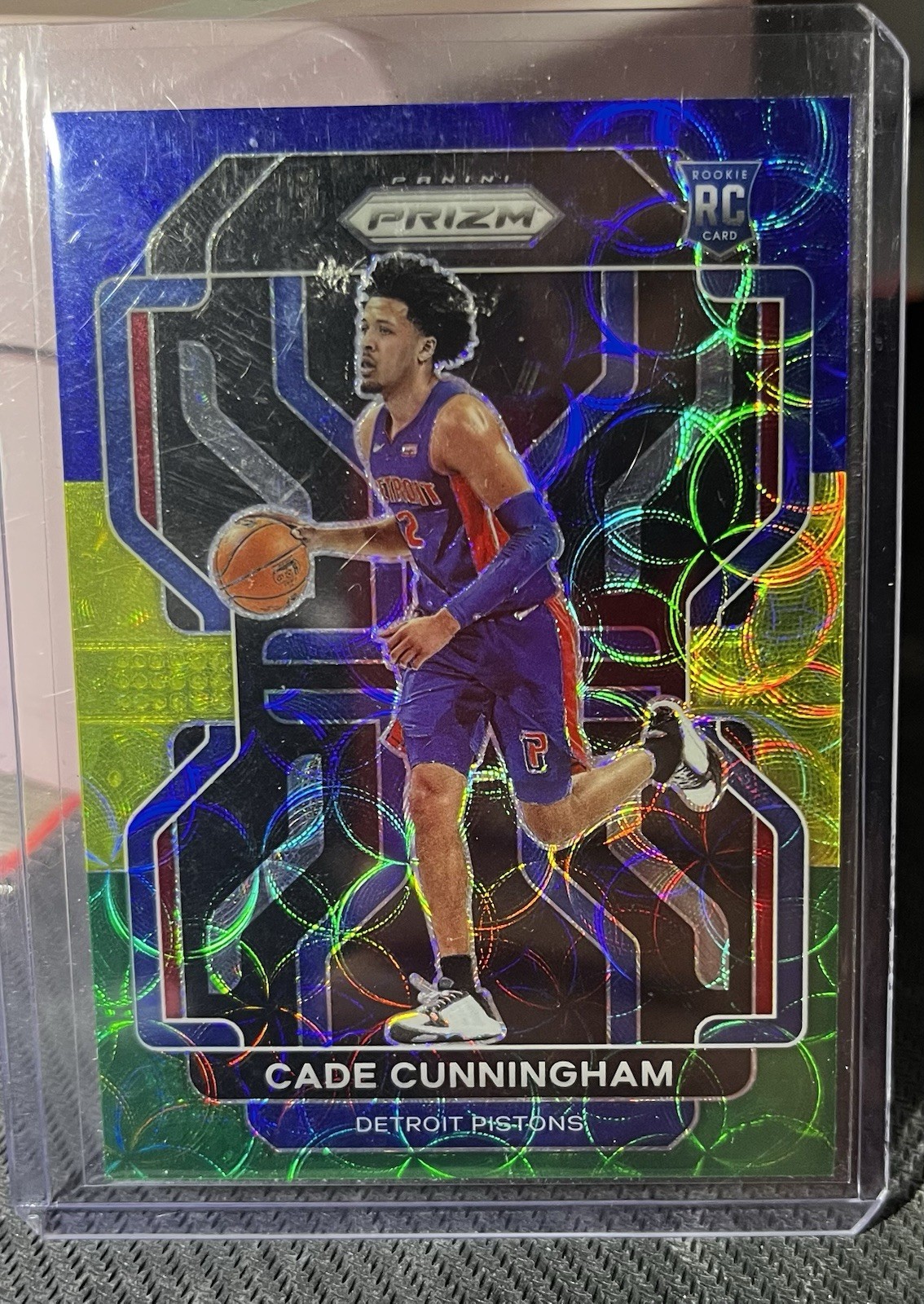 2021-22 Panini Prizm Cade Cunningham #282 Choice Blue Yellow Green Prizm (RC)
