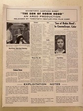The Son of Robin Hood Pressbook 1959 David Hedison, June Laveric, rare!