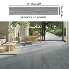 36pcs Floor Planks Tiles Self Adhesive Wood Effect PVC Vinyl Flooring Plank 5m²