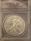 2019-W  $1 (Burnished) Silver Eagle  SP70  A First Strike Coin ANACS  Slab