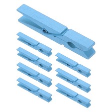 2.8" Wooden Colored Clothes Pins, 100 Pcs Photo Clips for Pictures, Sky Blue