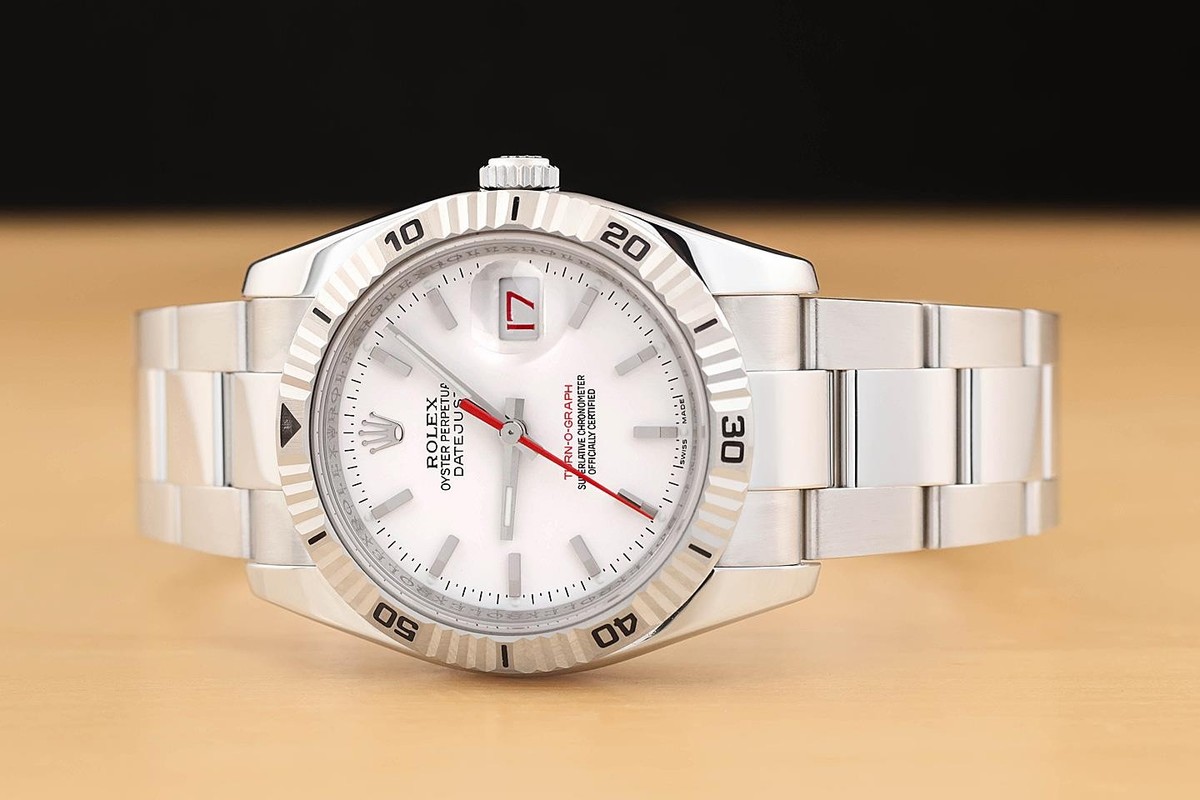 2006 PAPER ROLEX DATEJUST 116264 18K GOLD STEEL WHITE TURN-O-GRAPH