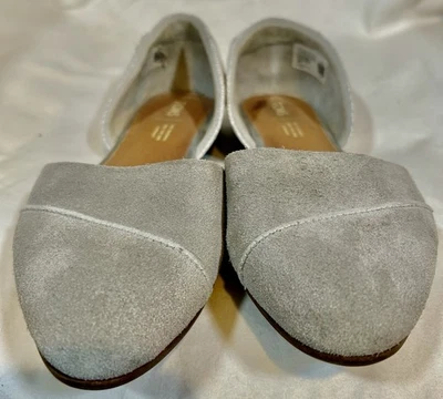 Flat Toms Jutti D’orsay Gray Suede Mixed Media Slip On Cushioned Size 8.5 Wms - Image 1 of 4