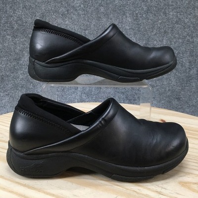 Dansko Kelsey Clogs Women's 39 Leather Slip Resistant Casual Slip On Low Black