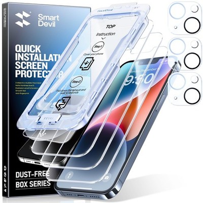 3 Pack SMARTDEVIL Screen Protector Clear 9H Tempered Glass for iPhone 14 Plus