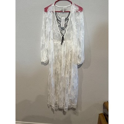 Urban Outfitters Toulouse Sheer Lace Midi Dress  Size M  NWT | eBay