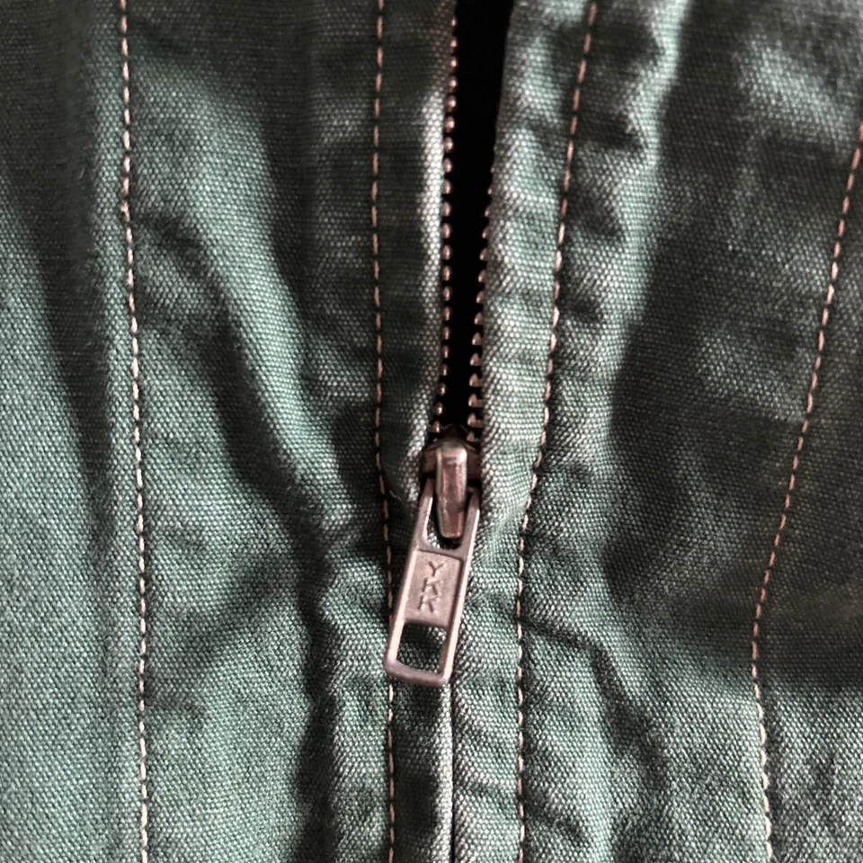 Vintage J Crew Men’s XL 90s Denim Trucker Jean Jacket Made In USA GREEN - Image 4 of 4