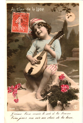 AK  - 1907 - Musik -  Knabe mit Mandoline - Verlag: ISP  1658