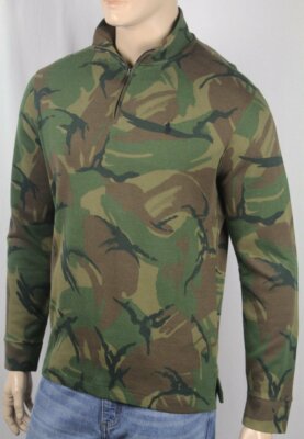 Polo Ralph Lauren Camouflage 1/2 Half Zip Estate Rib Sweater Black Pony NWT $110