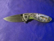 RITE EDGE 4 1/2" 3D PRINTED WOLF  FOLDER LOCKBACK KNIVES  W6