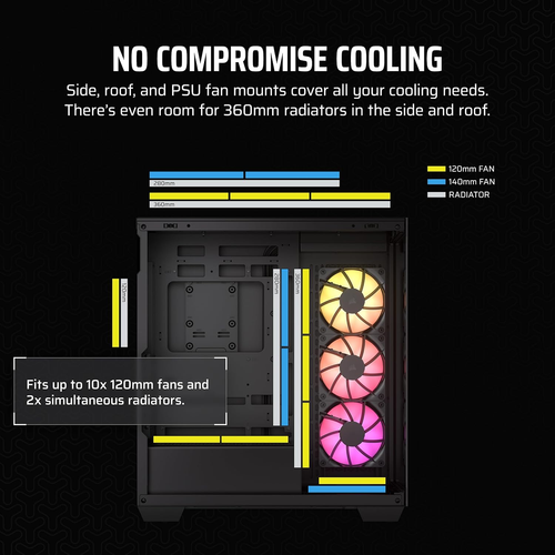 3500X ARGB Mid-Tower ATX PC Case – Panoramic Tempered Glass – Reverse Connection - Picture 6 of 8