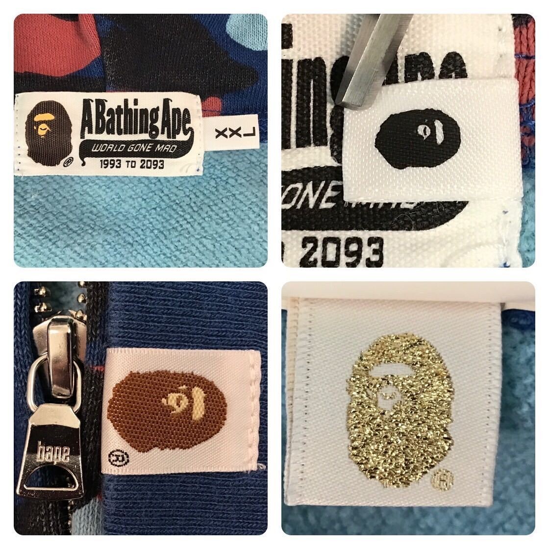 BAPE HEAD Swarovski logo full zip hoodie multi camo A Bathing Ape
