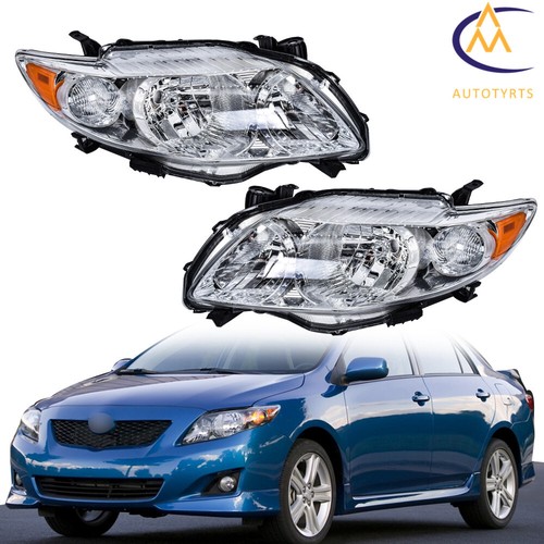 Pair Fit For 2009-2010 Toyota Corolla Headlamps Assembly Replacement Headlights - Picture 2 of 13