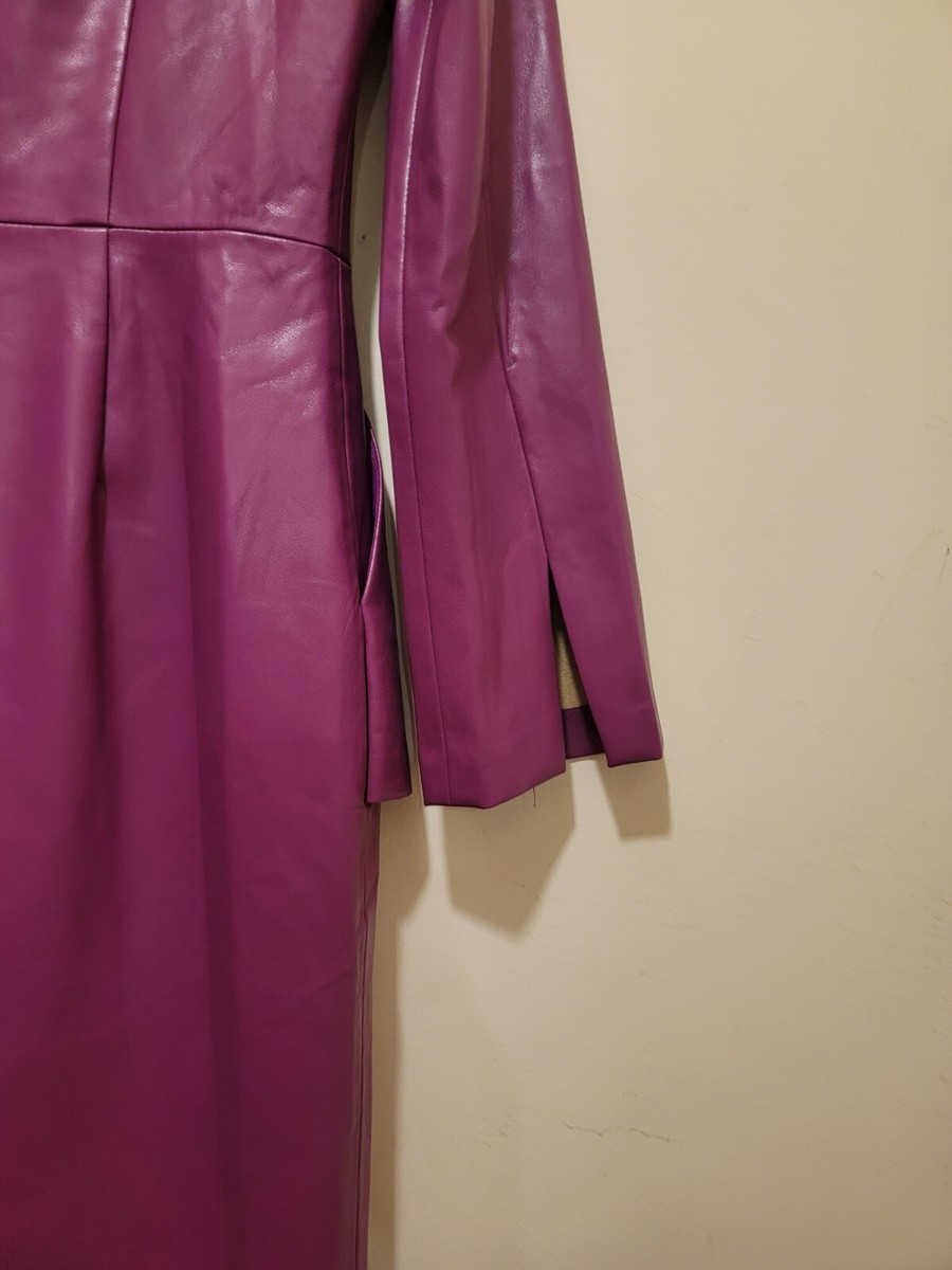 Halston Women Vegan Leather Dress Berry Sz Sm ( Sz 4/6) | eBay