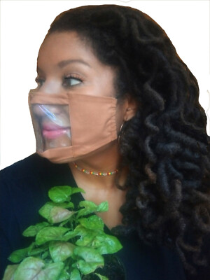 1 lay Clear face mask copper wire transparent see thru sheer cotton reusable