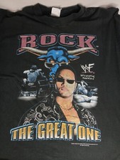 Vintage Y2K WWF The Rock 2001 The Great One T-Shirt Large Brahma Bull