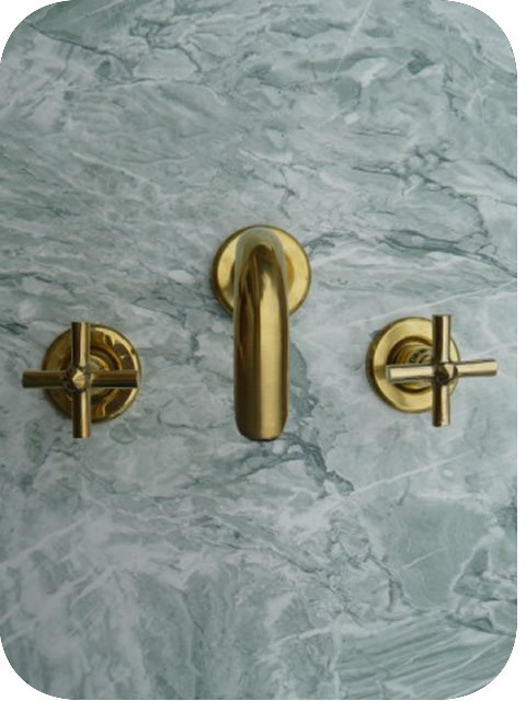 Robinet oriental laiton salle de bain maroc mitigeur encastrable cuivre jaune 1/4 tour