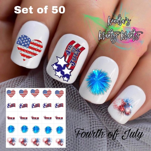 USAF Air Force Wife Heart Nail Decals - 20 WaterSlide Military Nail Art Stickers Made In USA