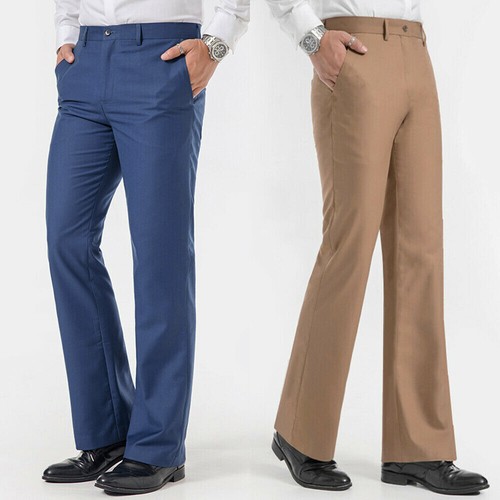 Mens Boot Cut Flares Flared Dress Pants 