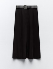 NWT ZARA Women's Small Belted Cape Midi Length Flowy Skirt A-Line 9878/259