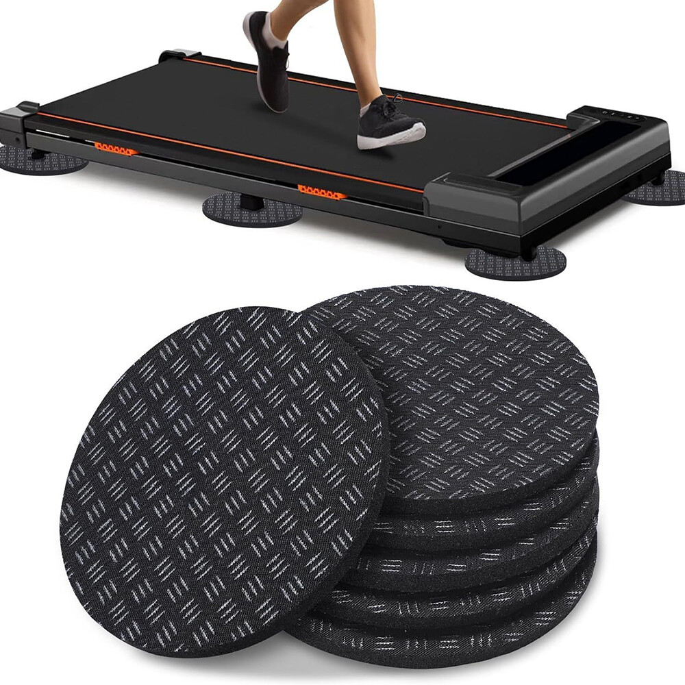 6Pcs 10cm Round Non-Slip Pad For Under Treadmill Exercise Bike