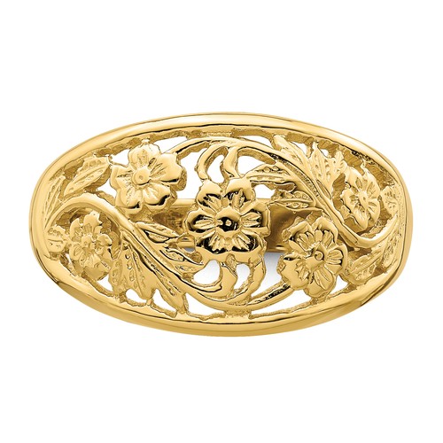 Lex & Lu 14k Yellow Gold Floral Dome Ring Size 7 - 第 5/5 張圖片