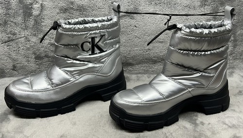 Calvin Klein Women's Silver Boot Size 8 - Picture 7 of 12