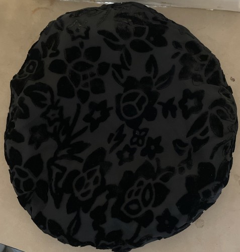 Vintage Ooh La La! French Style Beret Hat Satin/Velvet Embroidered Blend Black - Picture 9 of 15