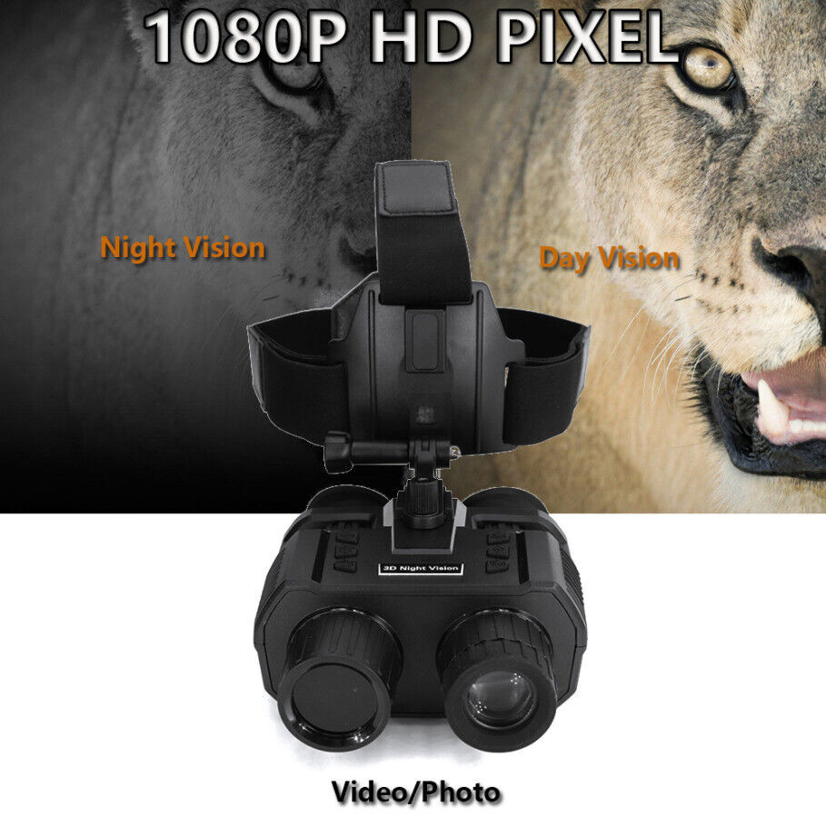 3D 1080P Night Vision Binoculars Goggles Head Mount Infrared Night Vision NV8000