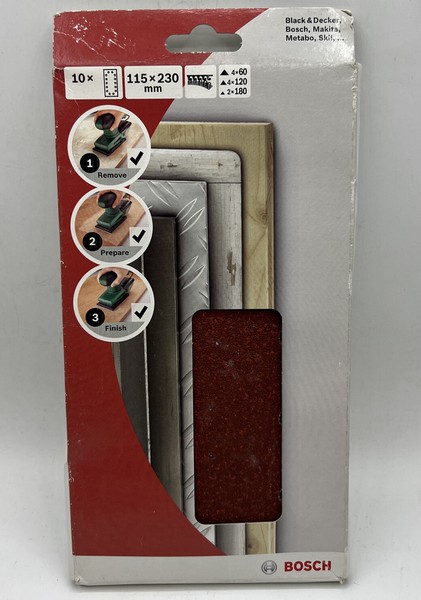 10X Bosch SchleifbläTter 115X230Mm P60/P120/P180-image