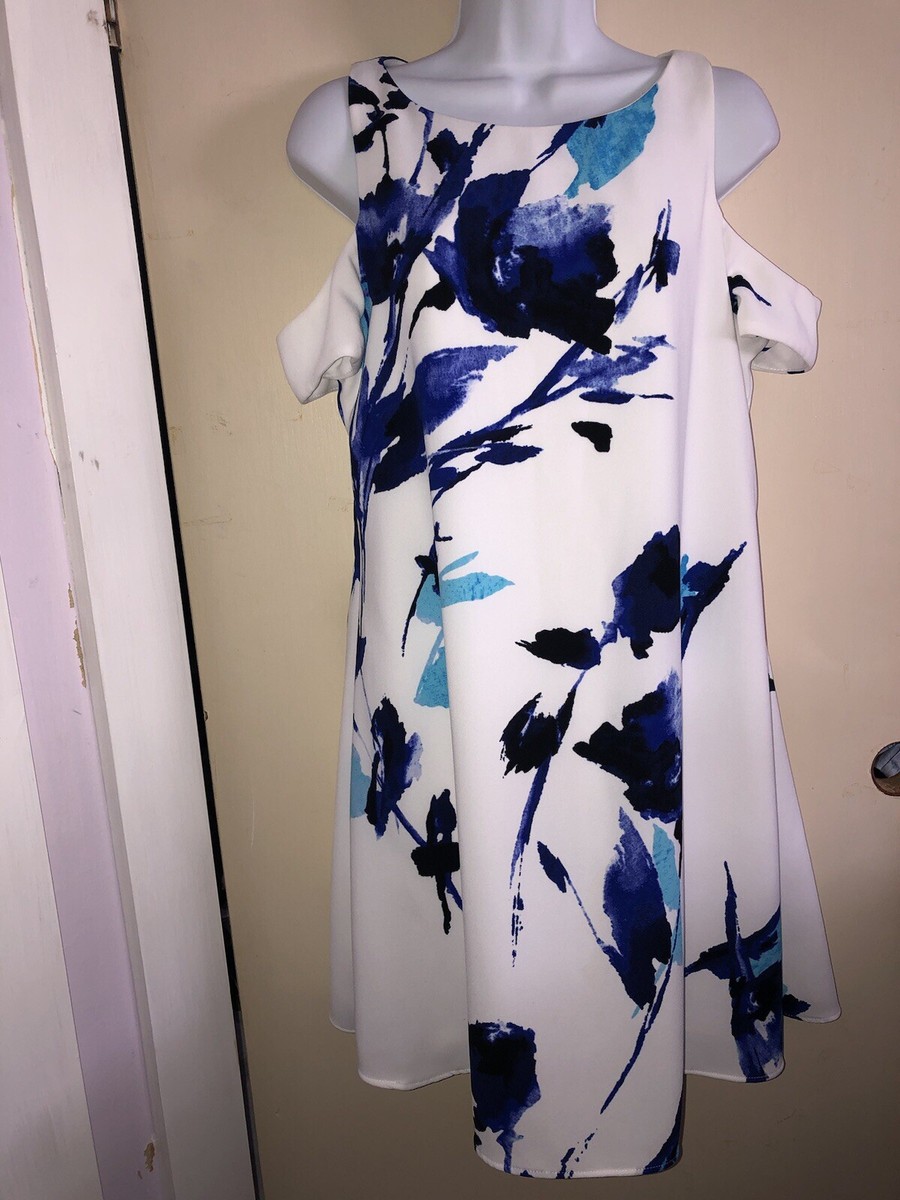 Ralph Lauren Summer Dress 12P cold shoulder preppy designer cut out back zip