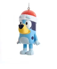 Kurt Adler Christmas Ornament Bluey With Santa Claus Hat Children's Character
