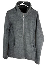 Lululemon Women SZ 6 Radiant Jacket II Full Zip Sweater Heather Gray Funnel Neck