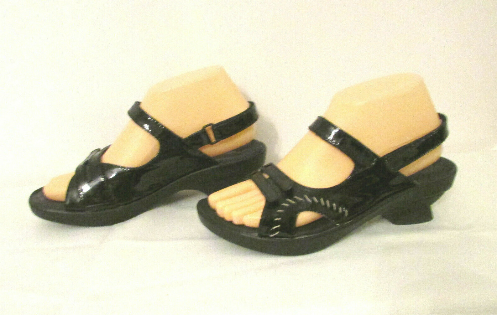 Wolky Mary Janes Sandals sz 38 7 7.5 Black Patent Leather Shoes Comfort Walking eBay