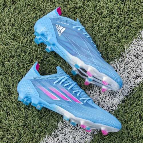 adidas Soccer X SPEEDFLOW.1 FG GW7457 Sky Rush Team Shock Pink Men 12 US Cleats - Picture 1 of 12