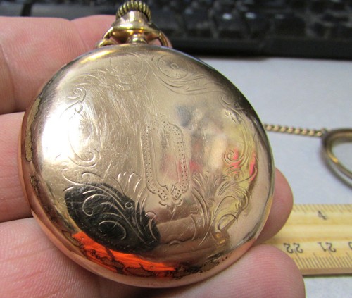 Reloj Bolsillo Hamilton Vintage 21 Joyas 5 Posiciones Oro 10K Relleno, No Funciona - Imagen 16 de 16