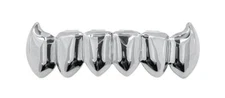 Shiny Silver High Quality Lower Teeth Grillz Vampire Dracula Fangs 