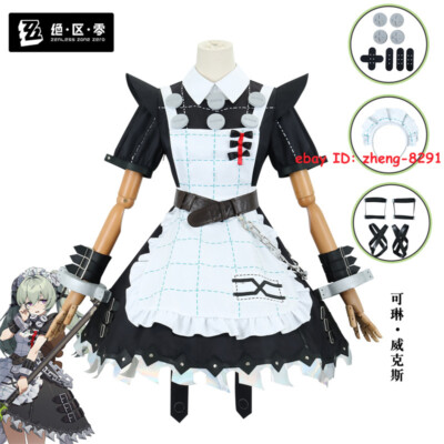 #ad Game Zenless Zone Zero Corin Wickes Halloween Costume Outfit Cosplay Maid Dress $92.33